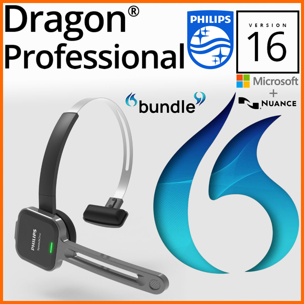 Ultimate Dragon NaturallySpeaking bundle with Philips SpeechOne Headset Mic Australia