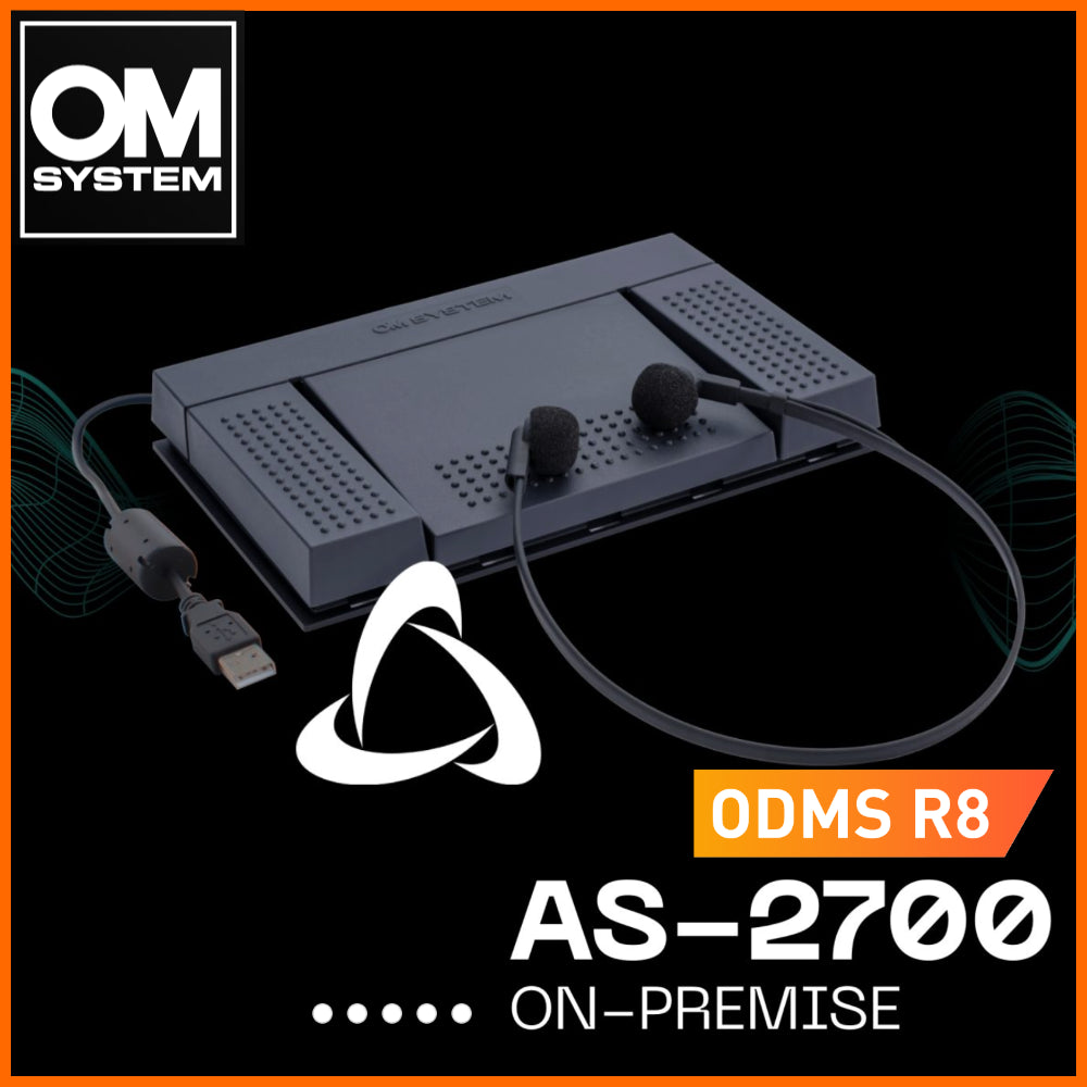 AS2700 OM System AS-2700 transcription kit for Windows with ODMS R8 Transcription Module (TM)