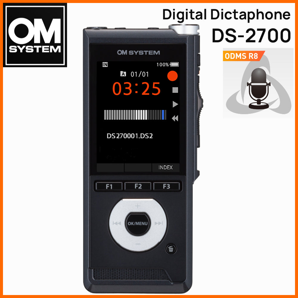 OM System DS-2700 Digital Dictaphone with ODMS R8 Dictation Module