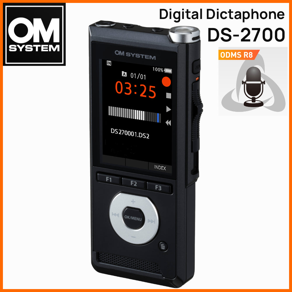 OM System DS-2700 Digital Dictaphone with ODMS R8 Dictation Module