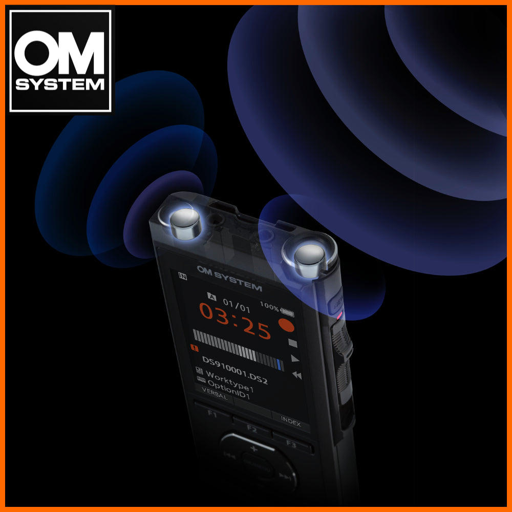 DS9100 OM System DS-9100 digital dictaphone dictation recorder directional microphones Australia