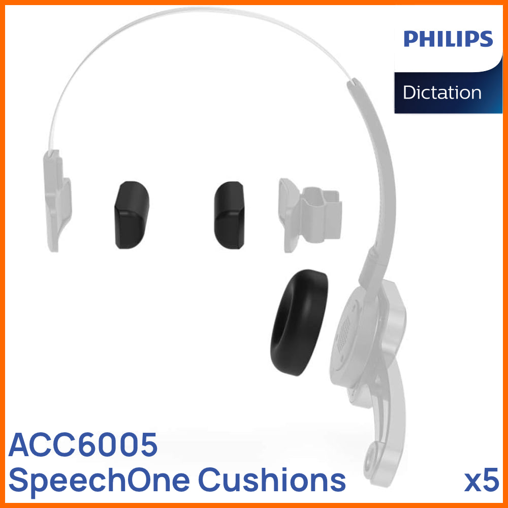 ACC6005 Philips Dictation SpeechOne replacement headset cushions pack of five Australia