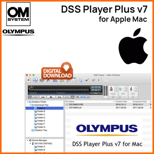 Olympus DSS Player Plus Dictation & Transcription Software for Mac