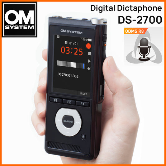OM System DS-2700 Digital Dictaphone with ODMS R8 Dictation Module