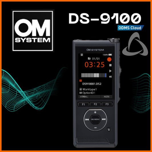 OM System DS-9100 Pro Digital Dictaphone with ODMS Cloud licence Olymus Australia