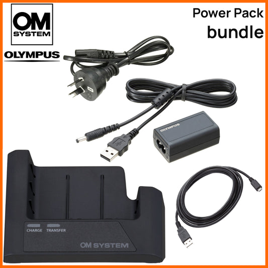 OM System Olympus dictaphone dock power USB bundle Australia CR21 KP30 F5AC