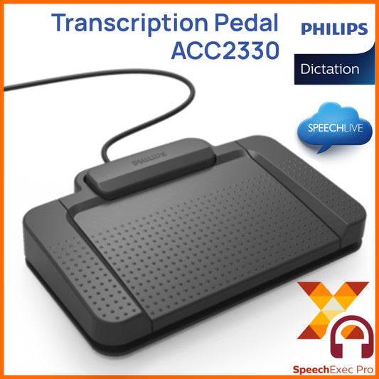 Philips ACC2330 Transcription Typing Foot Pedal Control for Speechlive and SpeechExec Pro Transcribe