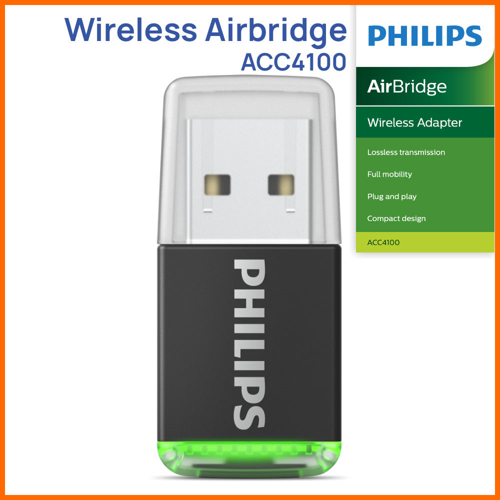 Philips Airbridge Wireless USB for SpeechOne and SpeechMic Green When COnnected