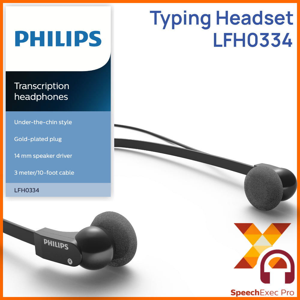 Buy Philips Transcription Typing Headset LFH0334 SpeechExec Pro Transcribe Speechlive Typist Australia