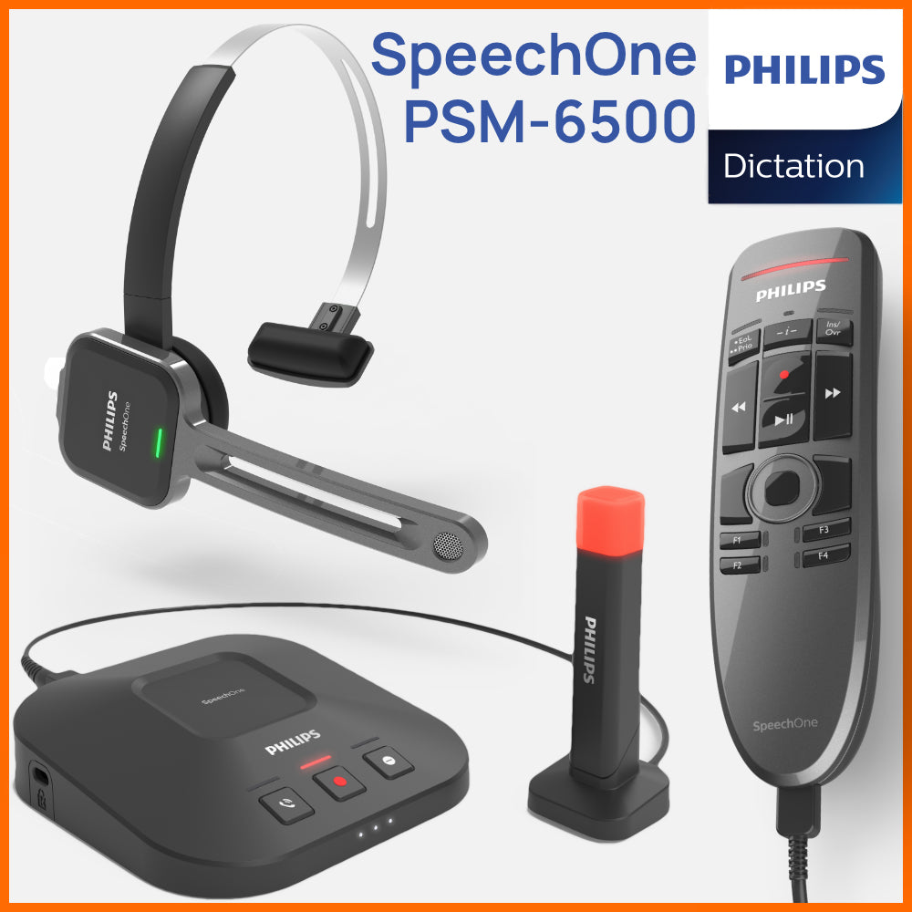 Philips SpeechOne Wireless Headset Mic for Dictation & Online Meetings