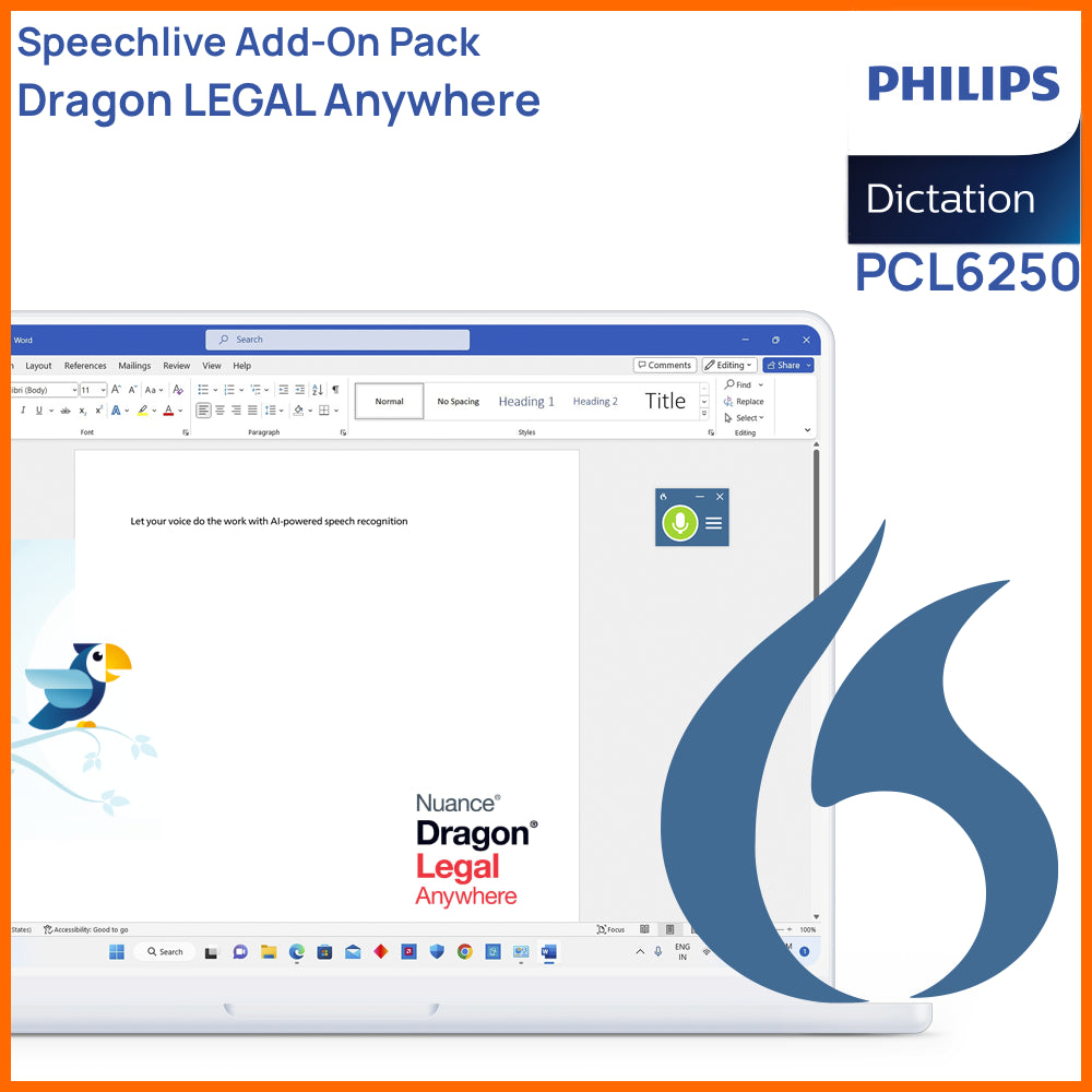 Philips Speechlive add-on Dragon Legal Anywhere Australia PCL6250