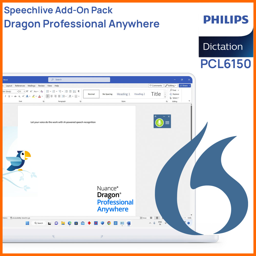 Philips Speechlive add-on Dragon Professional Anywhere Australia PCL6150