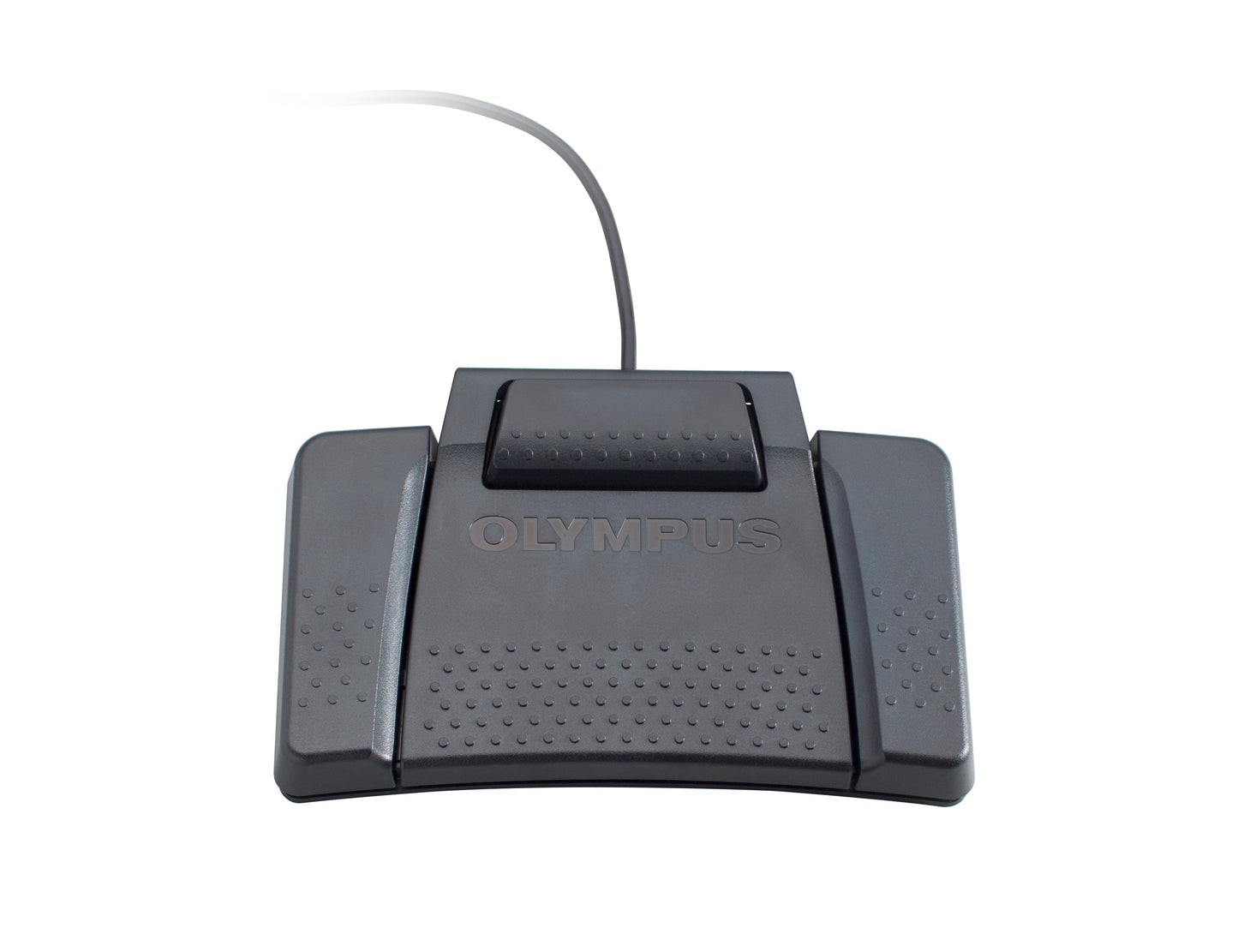 OM System RS-31N USB transcription foot pedal, front view with cable